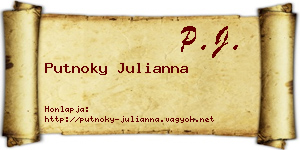 Putnoky Julianna névjegykártya